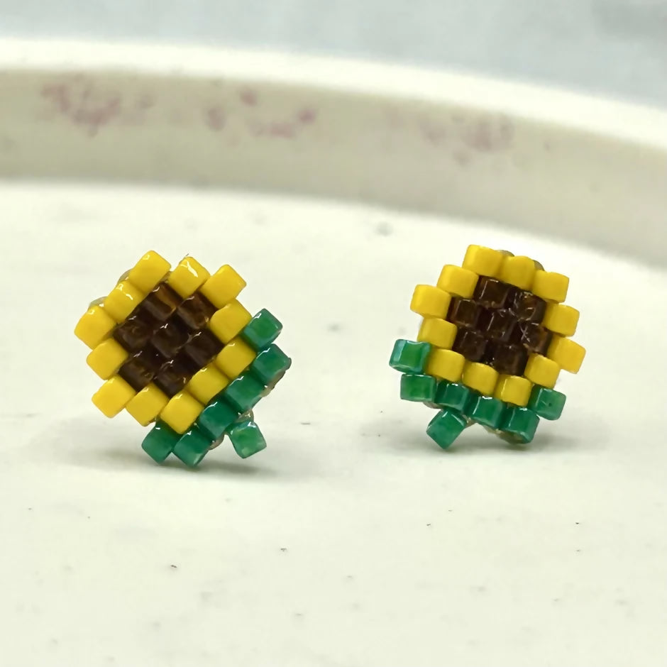 Beaded Animal Earrings – Handmade Studs Various Designs