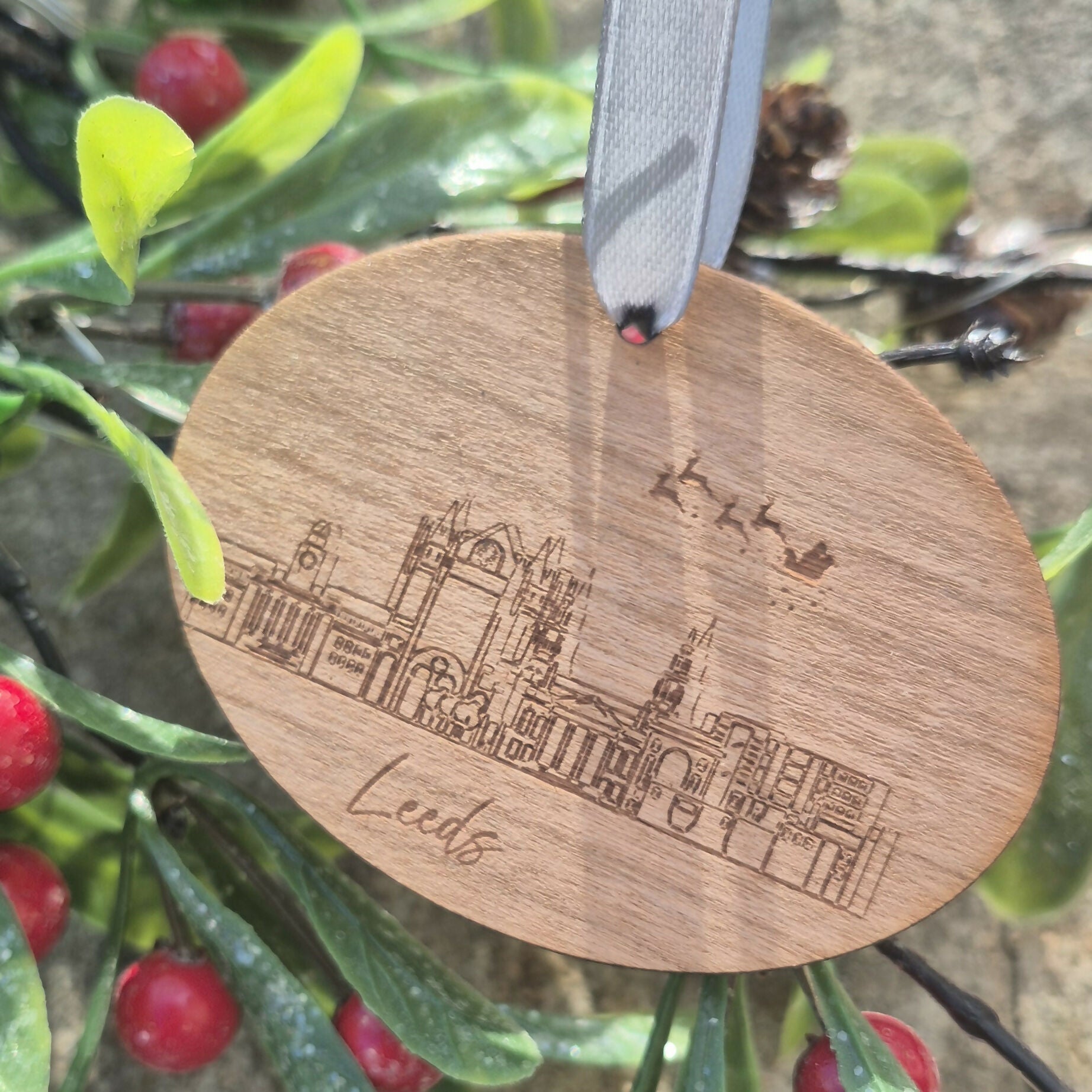 Yorkshire Landmark Wooden Christmas Baubles