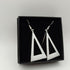 Black and White Enamel Triangle Earrings