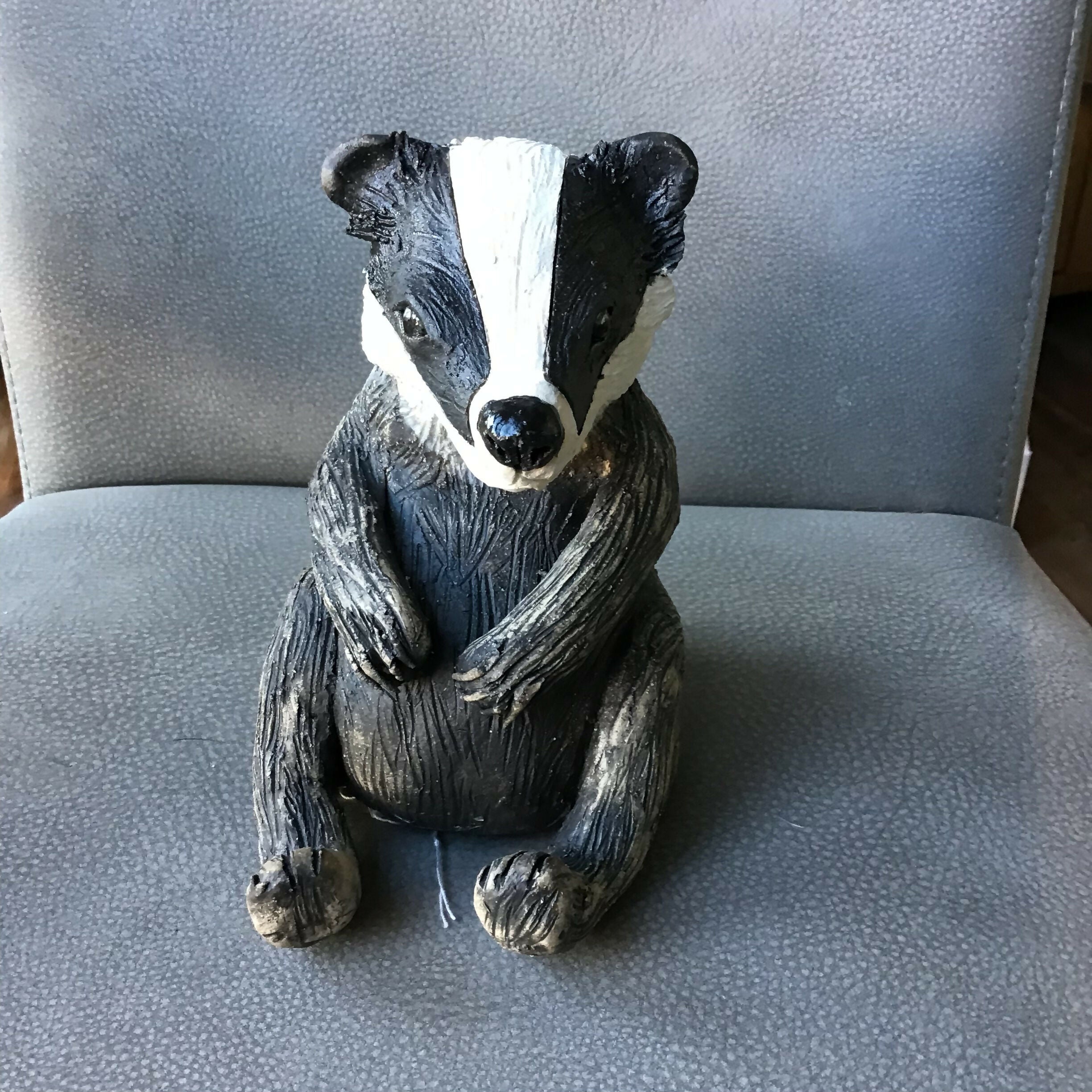 Sitting Badger Sculpture