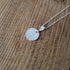 Handmade Round Silver Charm Necklace Botanical Texture
