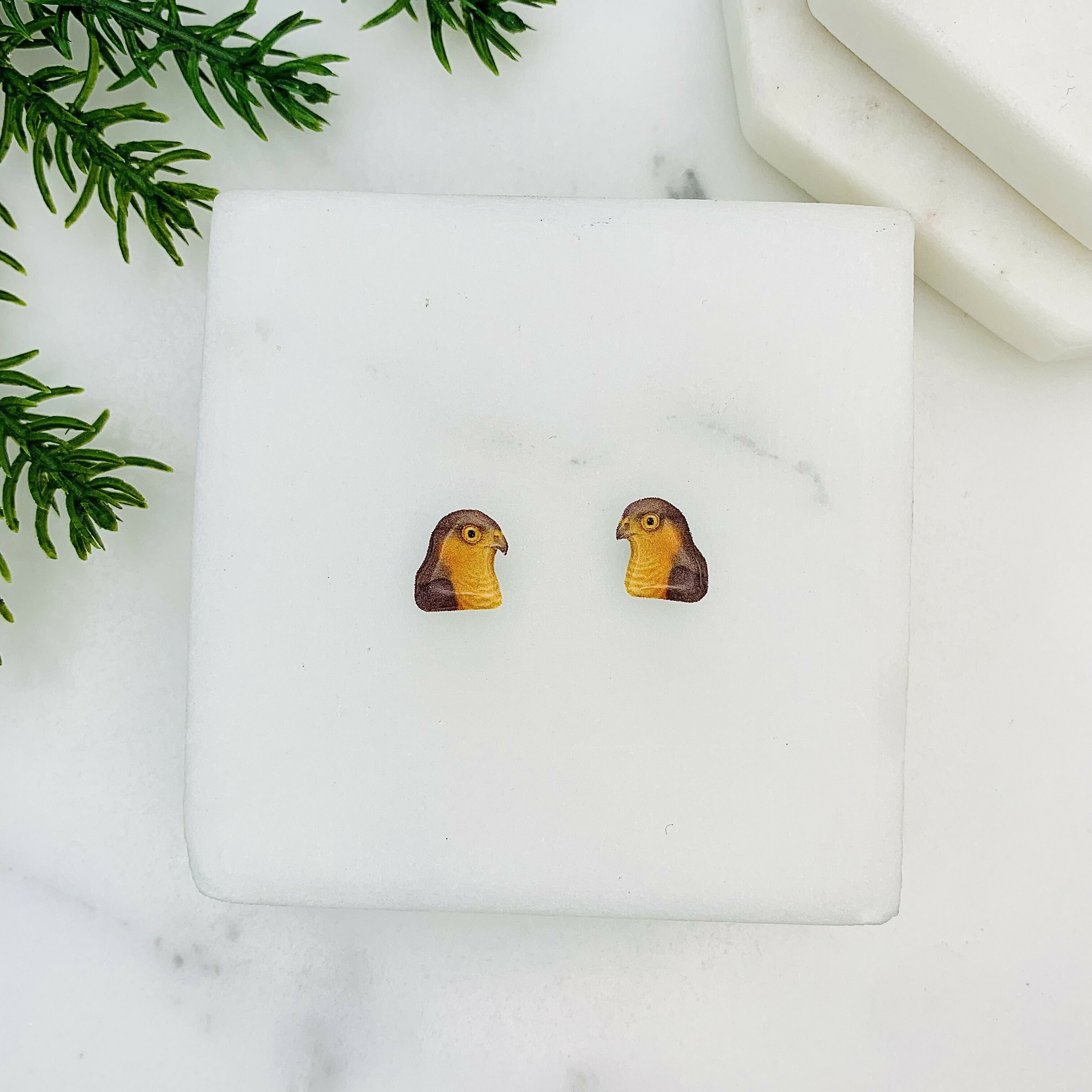 Sparrow Hawk Bird Of Prey Stud Earrings