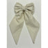 Cream Gingham Hair Bow with Barrette Clip