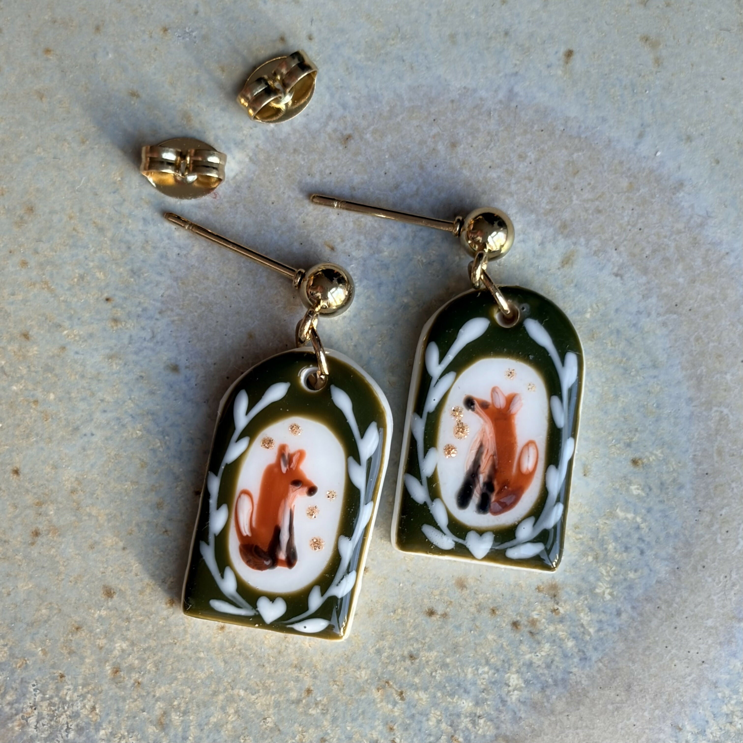 Fox Clay Earrings