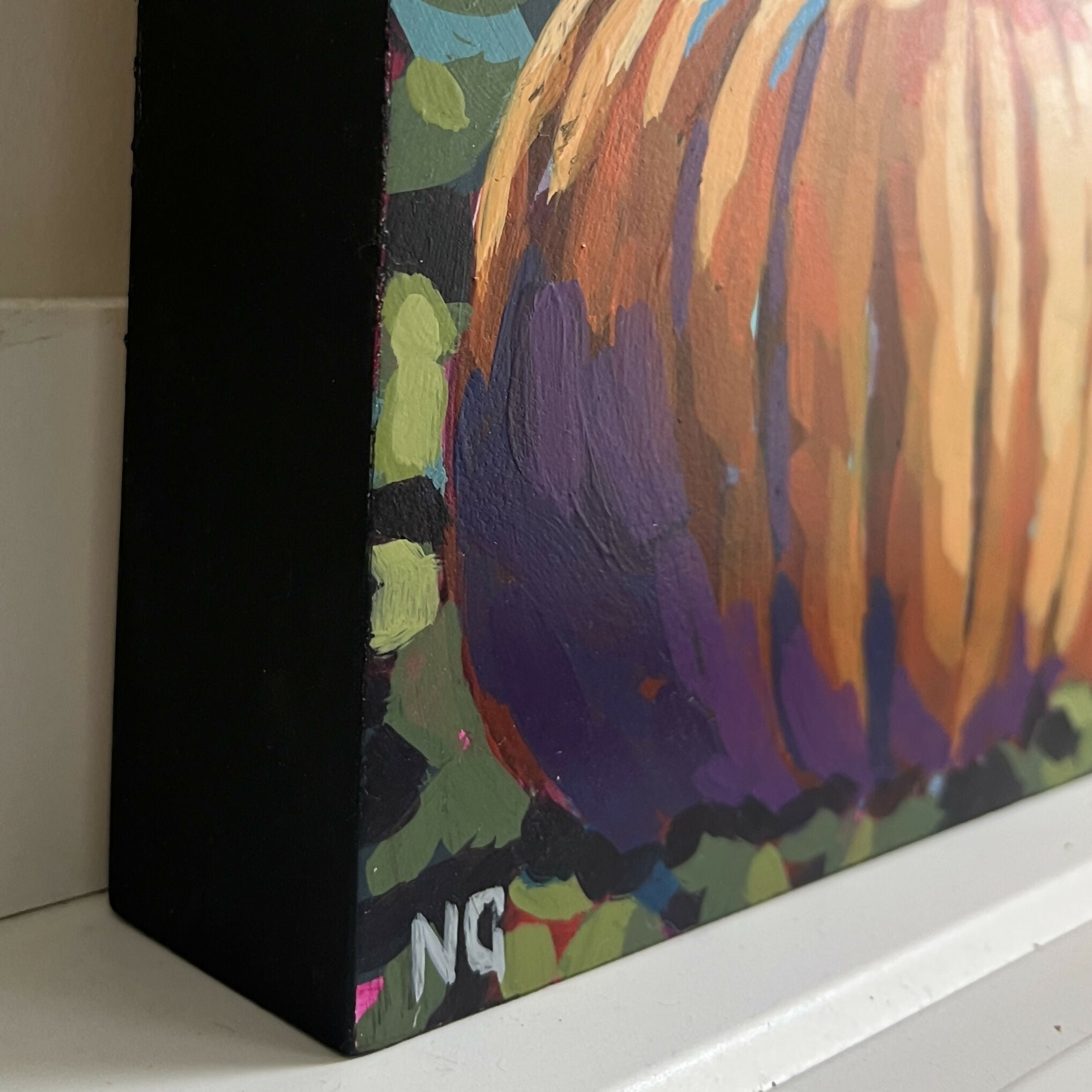 Spooky Halloween Pumpkin - Original Acrylic Painting