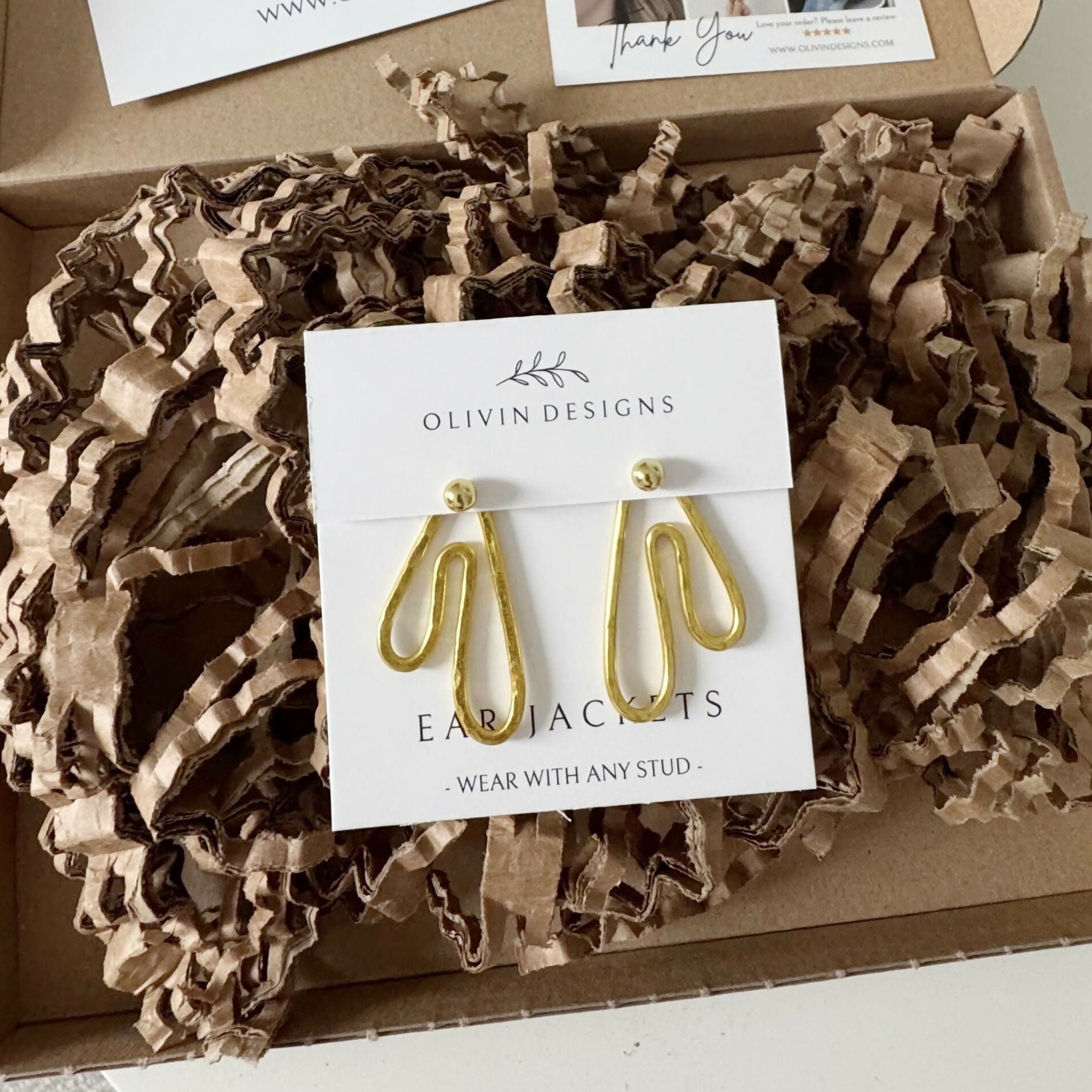 Drip Earring Jackets: Matched with Sterling Silver or 18K Gold Plated Studs