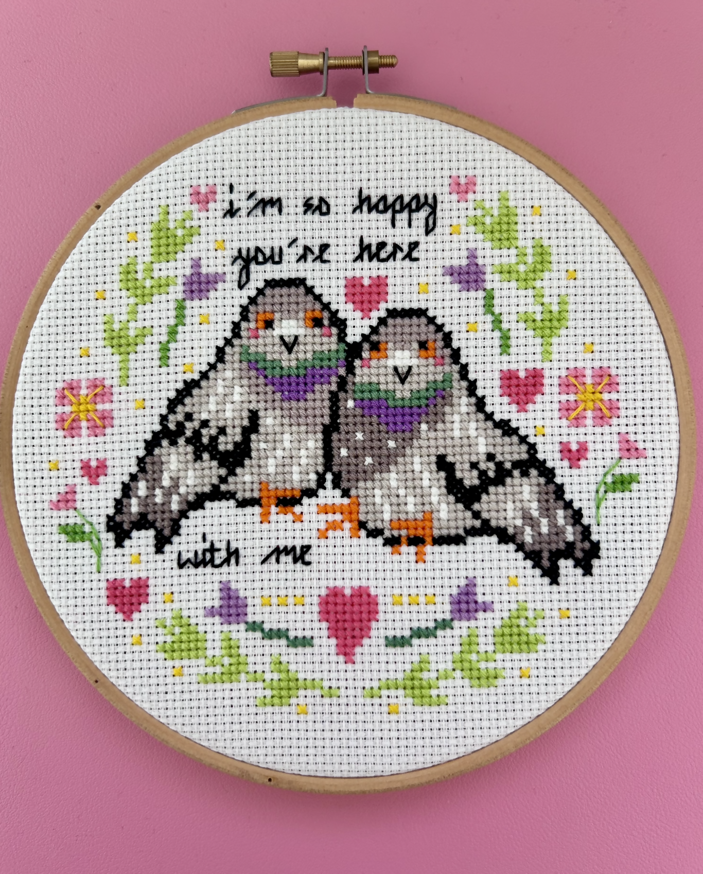 I'm So Happy You're Here With Me (Pigeons) *Cross Stitch Kit*