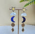 Dreamy, Celestial, Sun, Moon And Star Dangly Statement Earrings