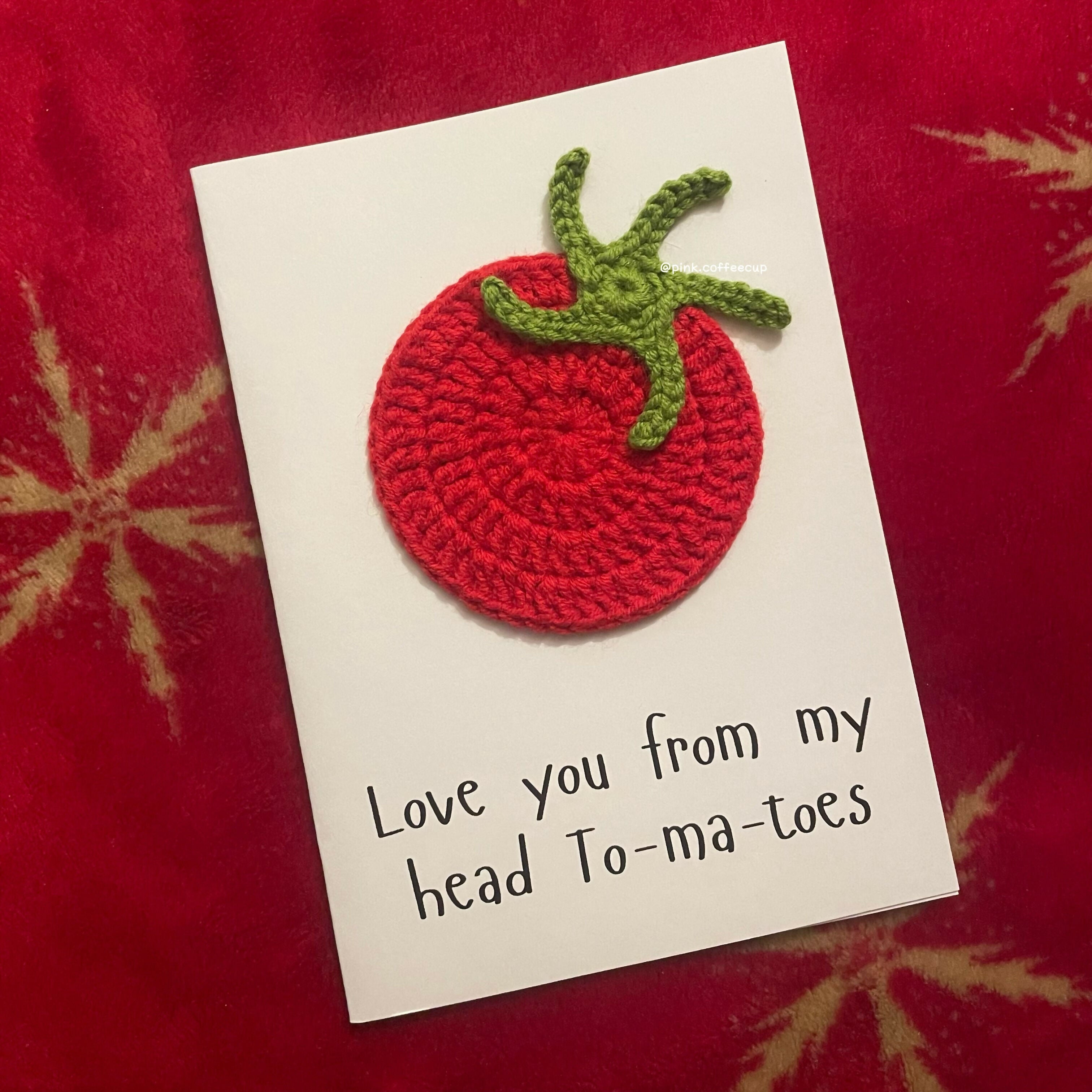 Crochet Handmade Greeting Card - Love You from Head Tomatoes
