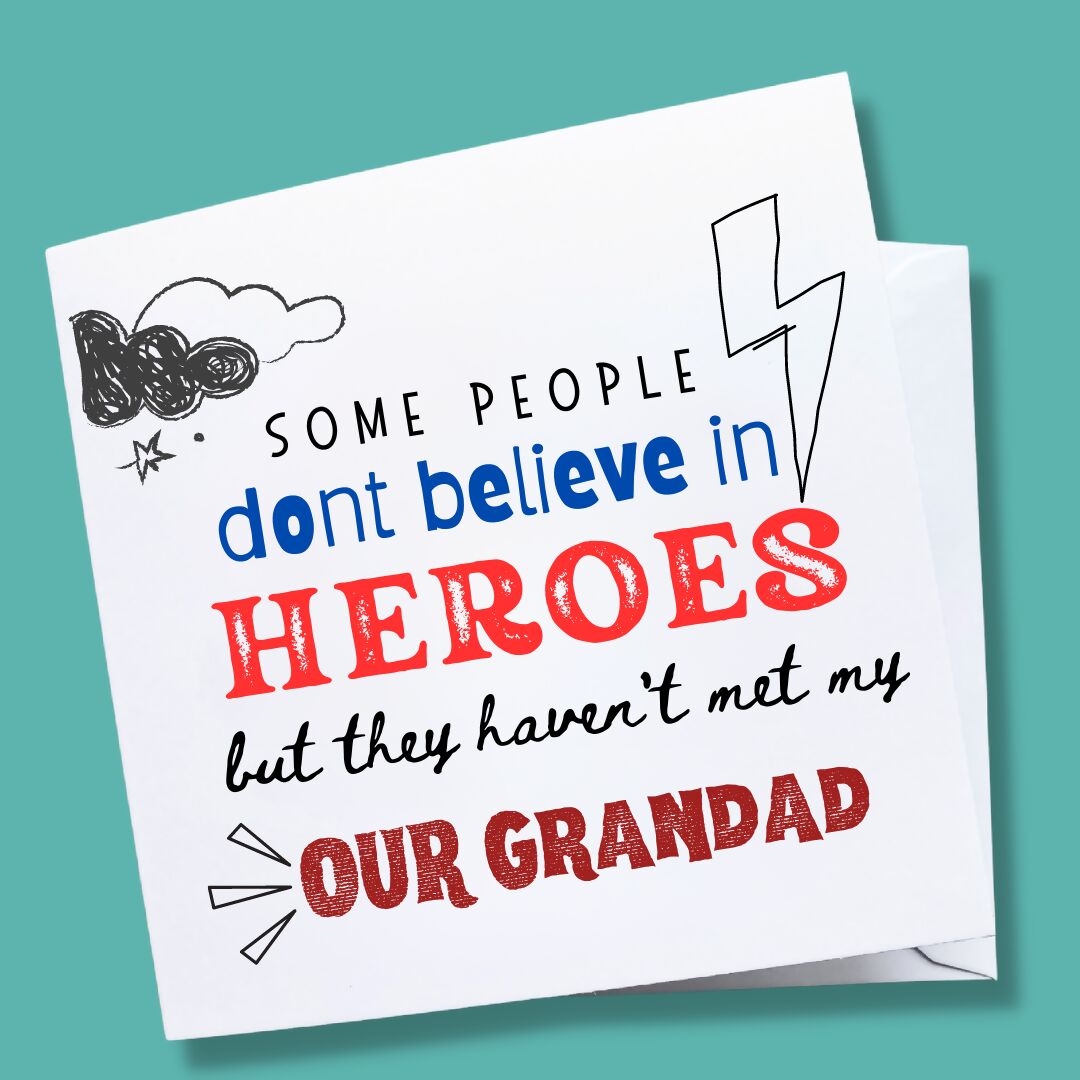 Grandad Fathers Day Card- Hero