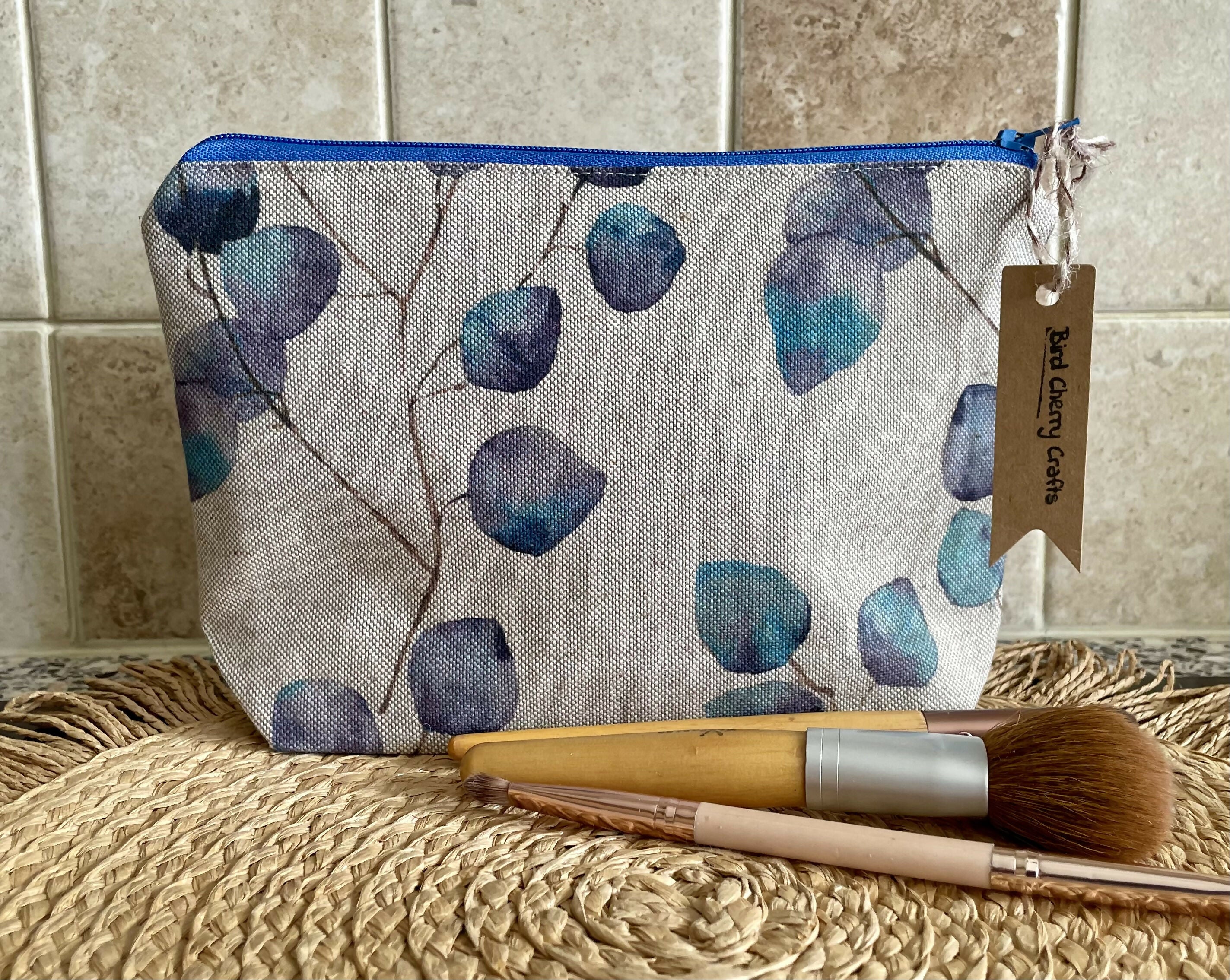 Purple & Blue Flowers Cosmetics Bag