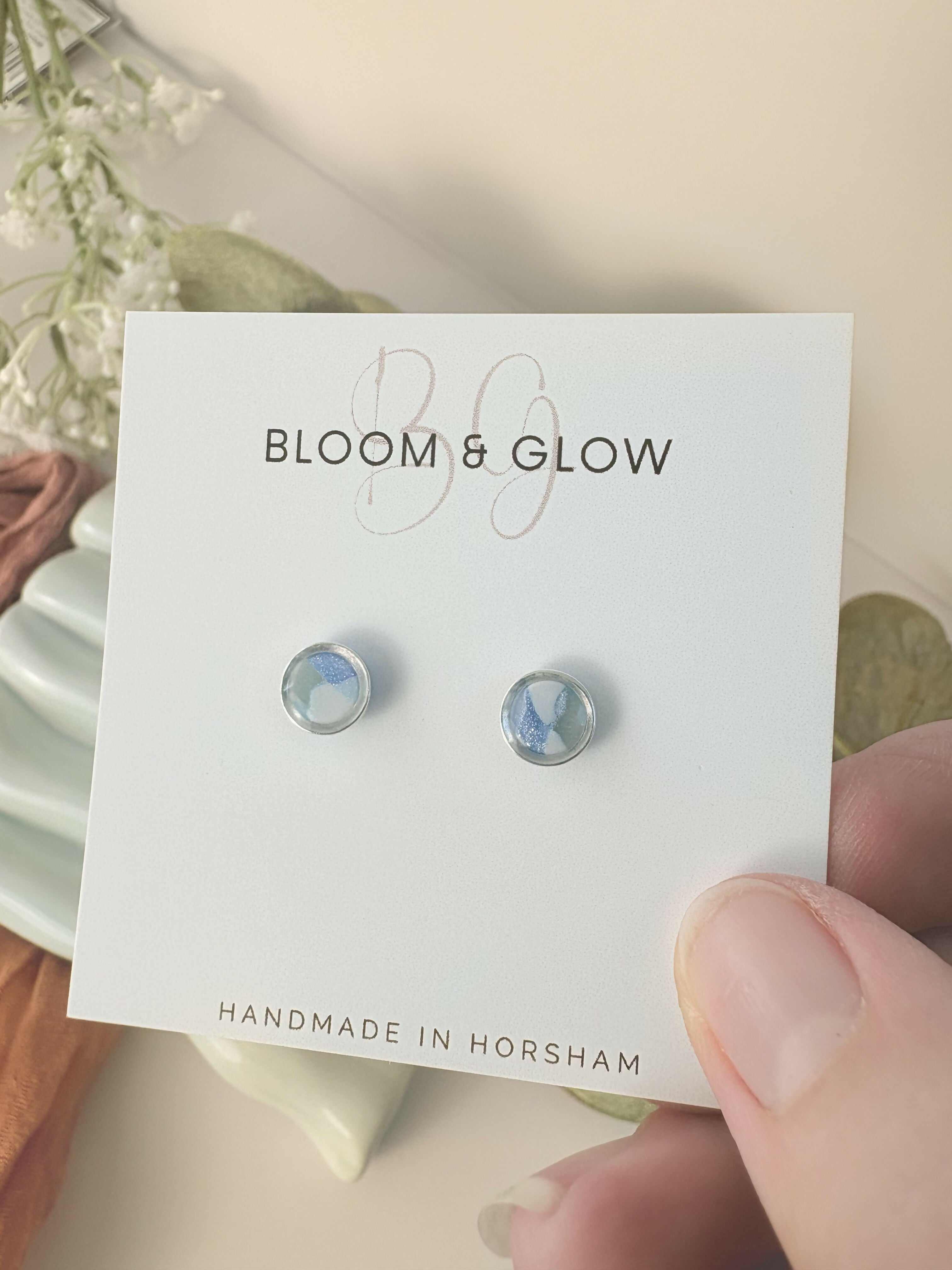 Icy blue Crystal Effect Stud Earrings
