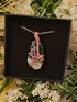 Moss Agate Wire Wrapped Crystal Necklace on Sterling Silver Chain