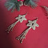 Christmas Shooting Star Earrings; Macrame Gold Sparkly Knotted Cord Festive Handmade Earrings