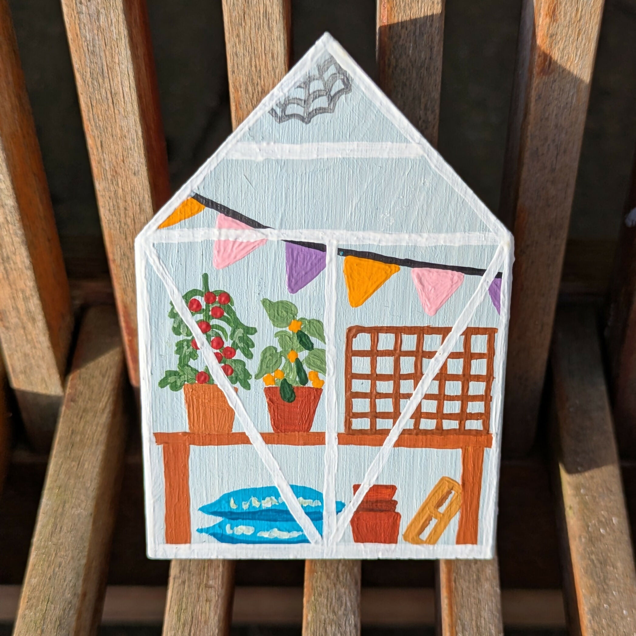 Painted Wooden House - Greenhouse