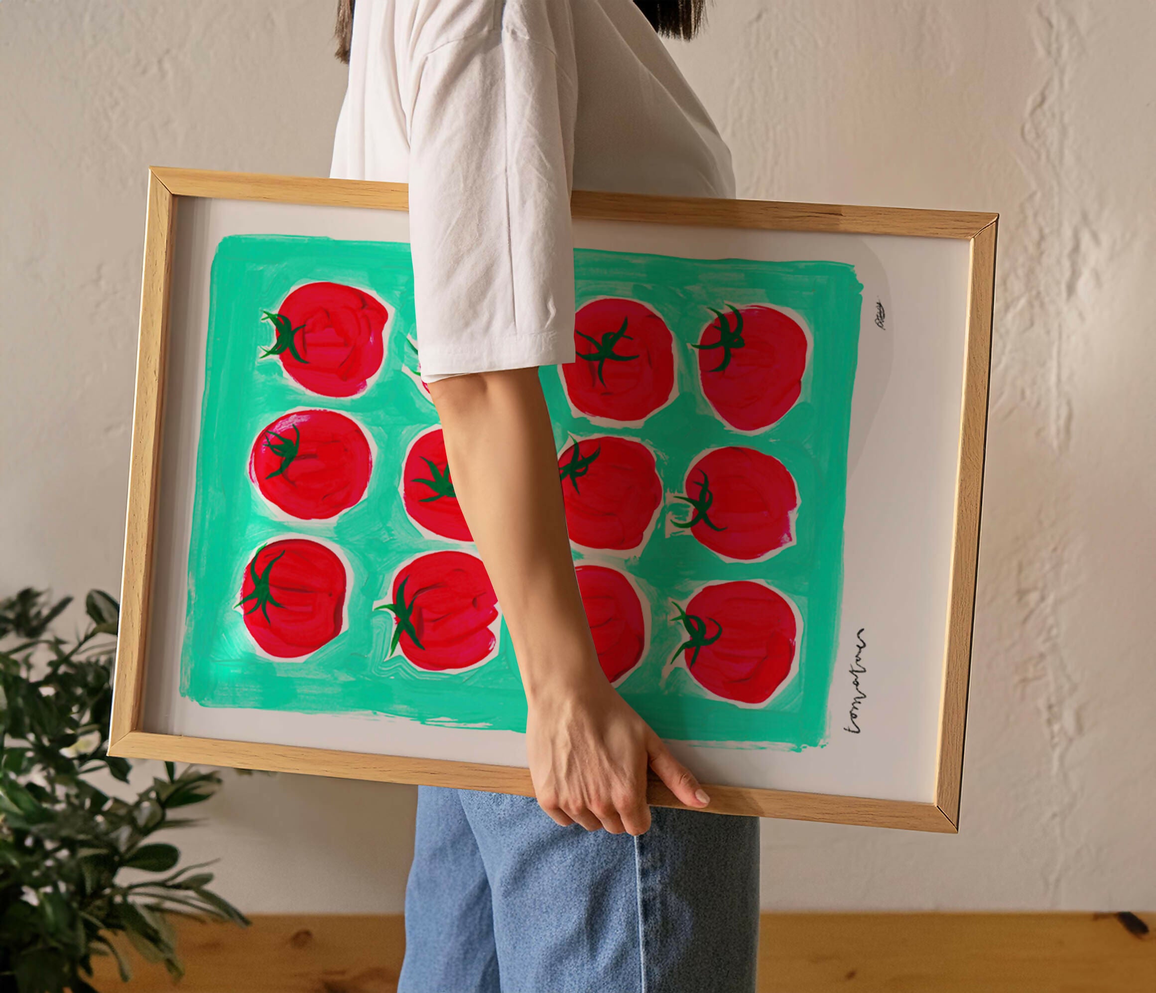 Tomatoes Hand Painted Art Print