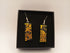 Gold and Orange on Black Steampunk Earrings