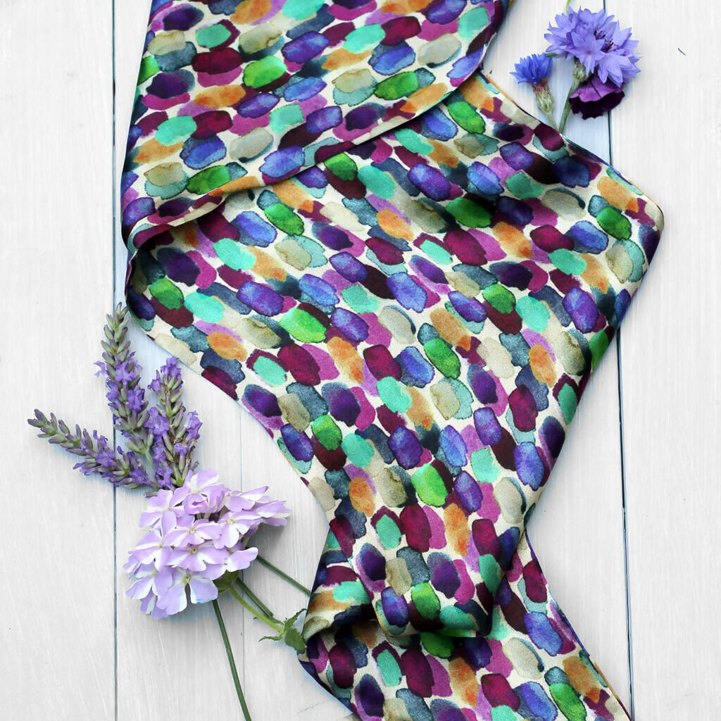 Double Sided Silk Scarf | Elegant & Versatile Accessory | Art & Soul