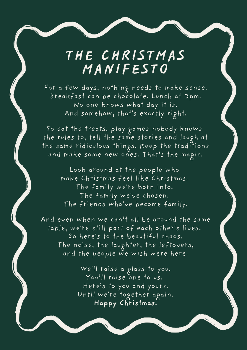 Christmas Manifesto Card