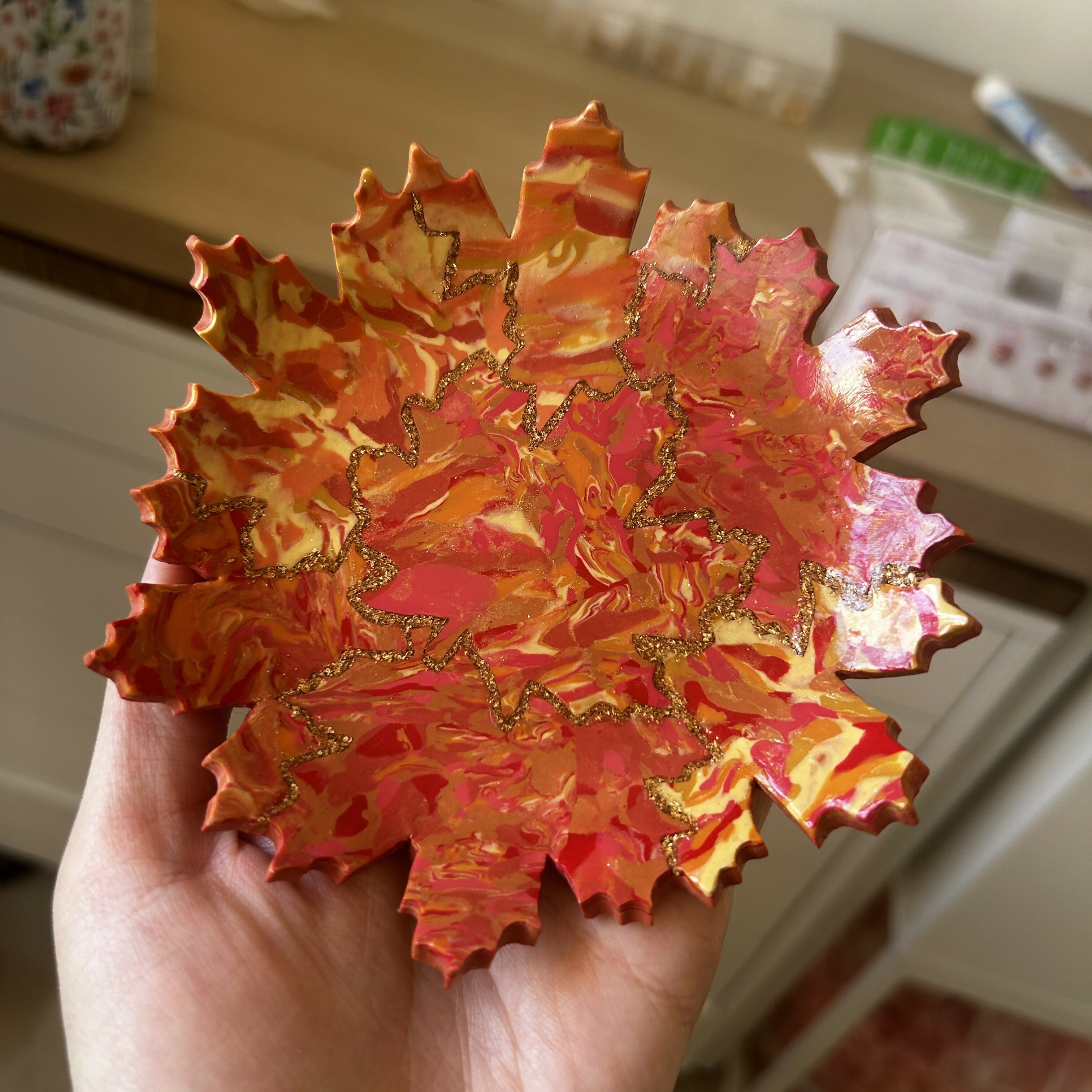 Maple leaf trinket dish