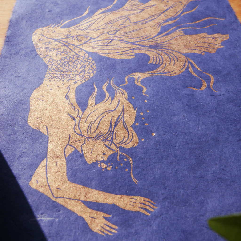 LITTLE MERMAID LINO PRINT