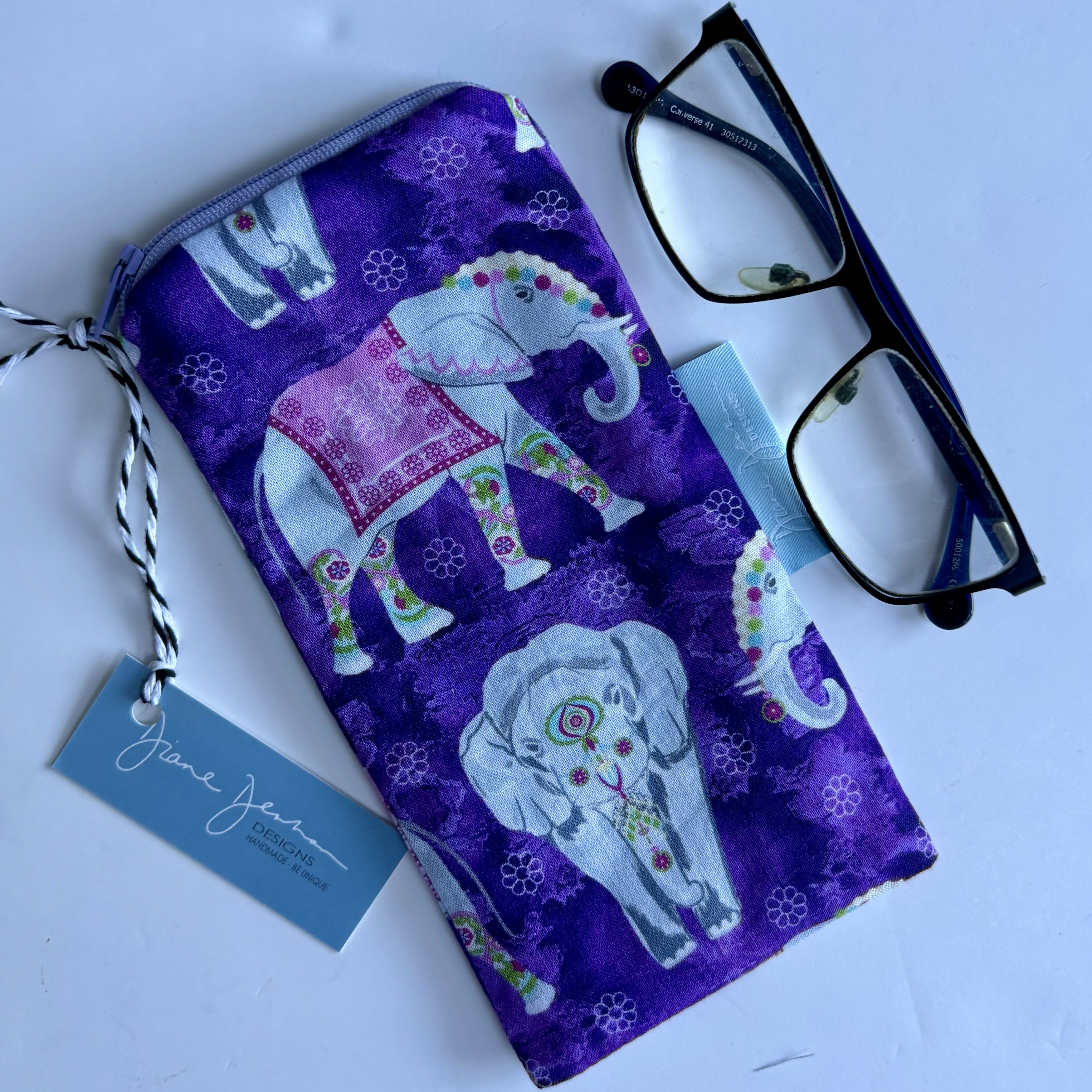 Glasses Case - Purple Elephant