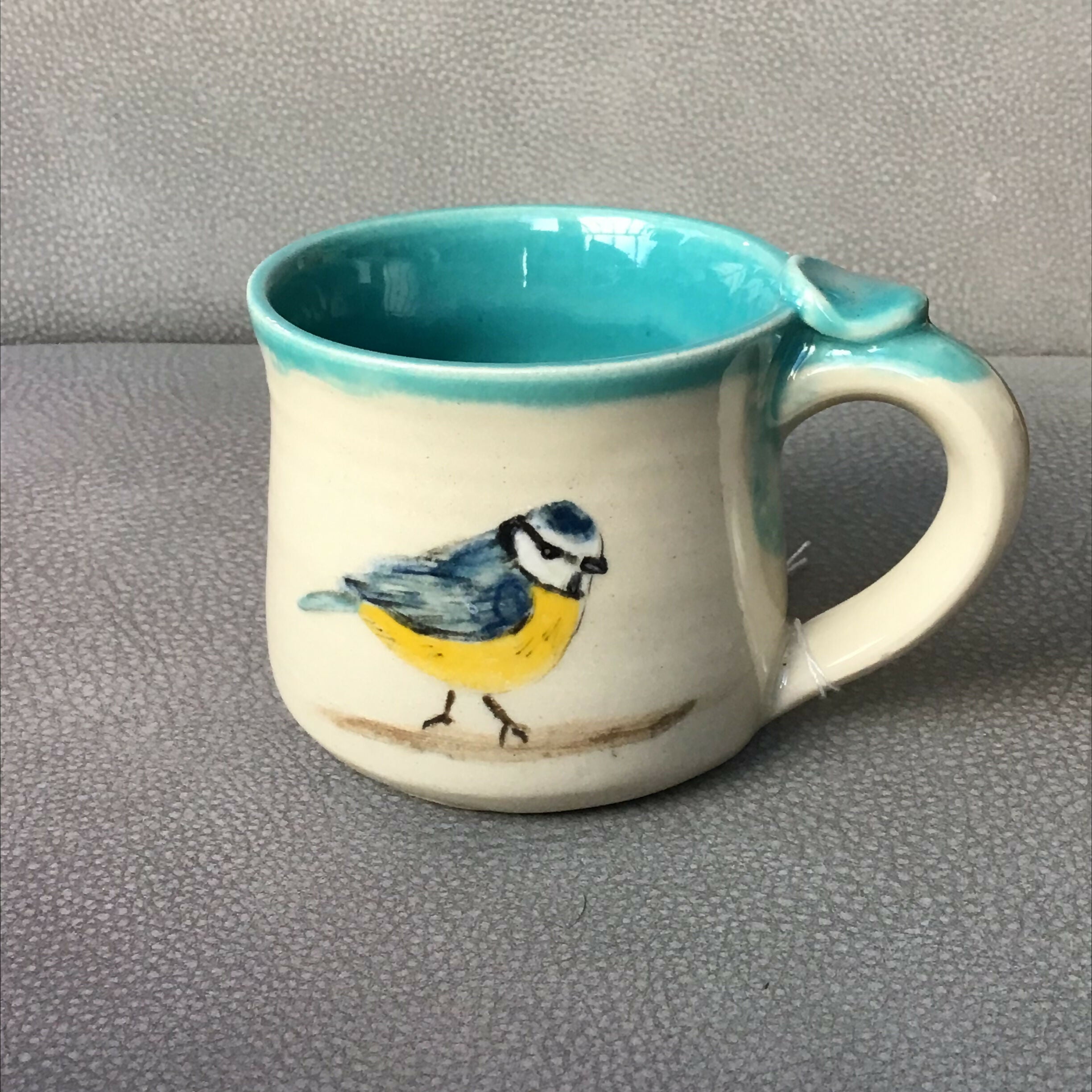 Stoneware Handpainted Animal Mug - Blue
