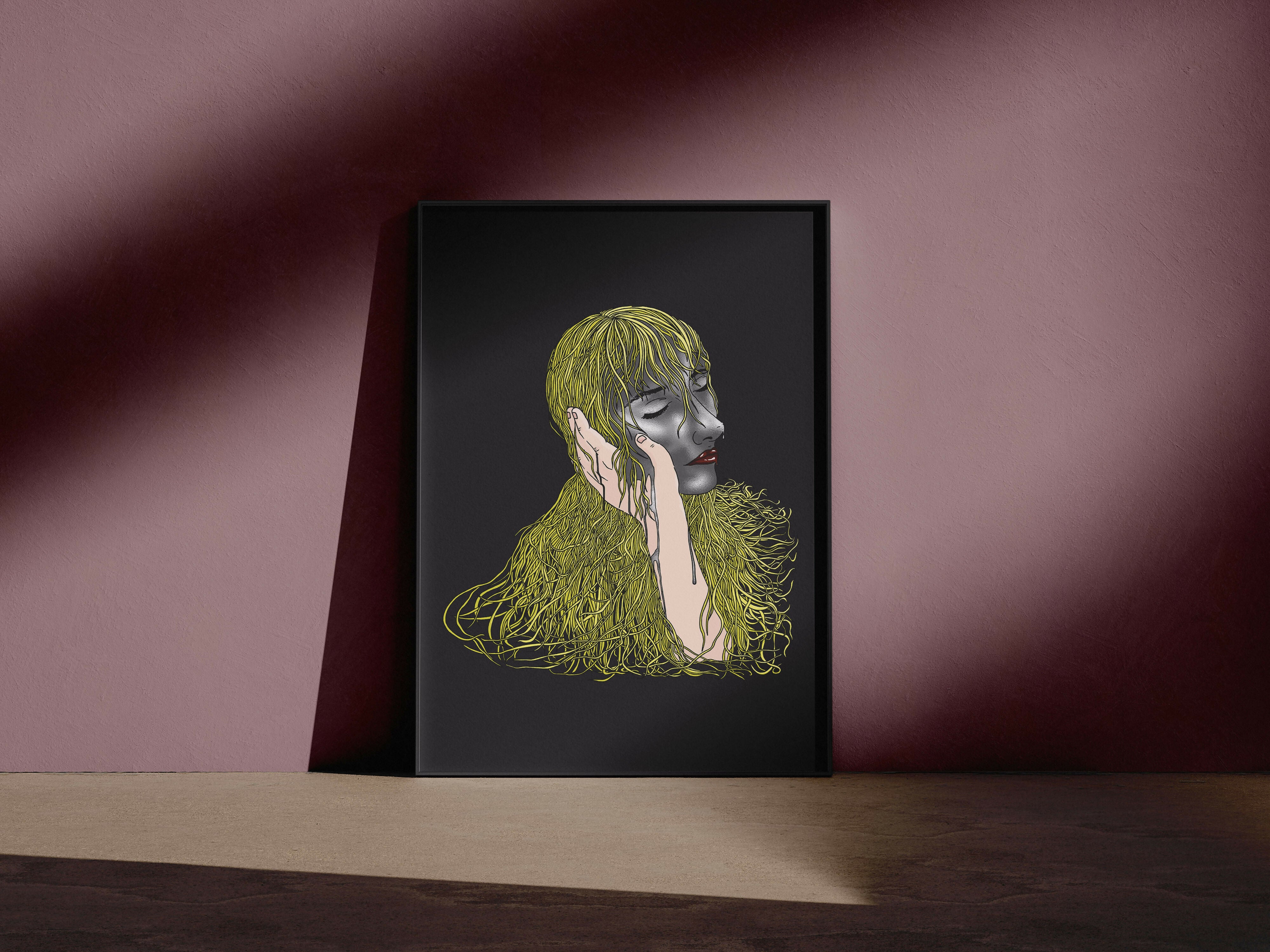 Hard Portrait Illustration Print A3