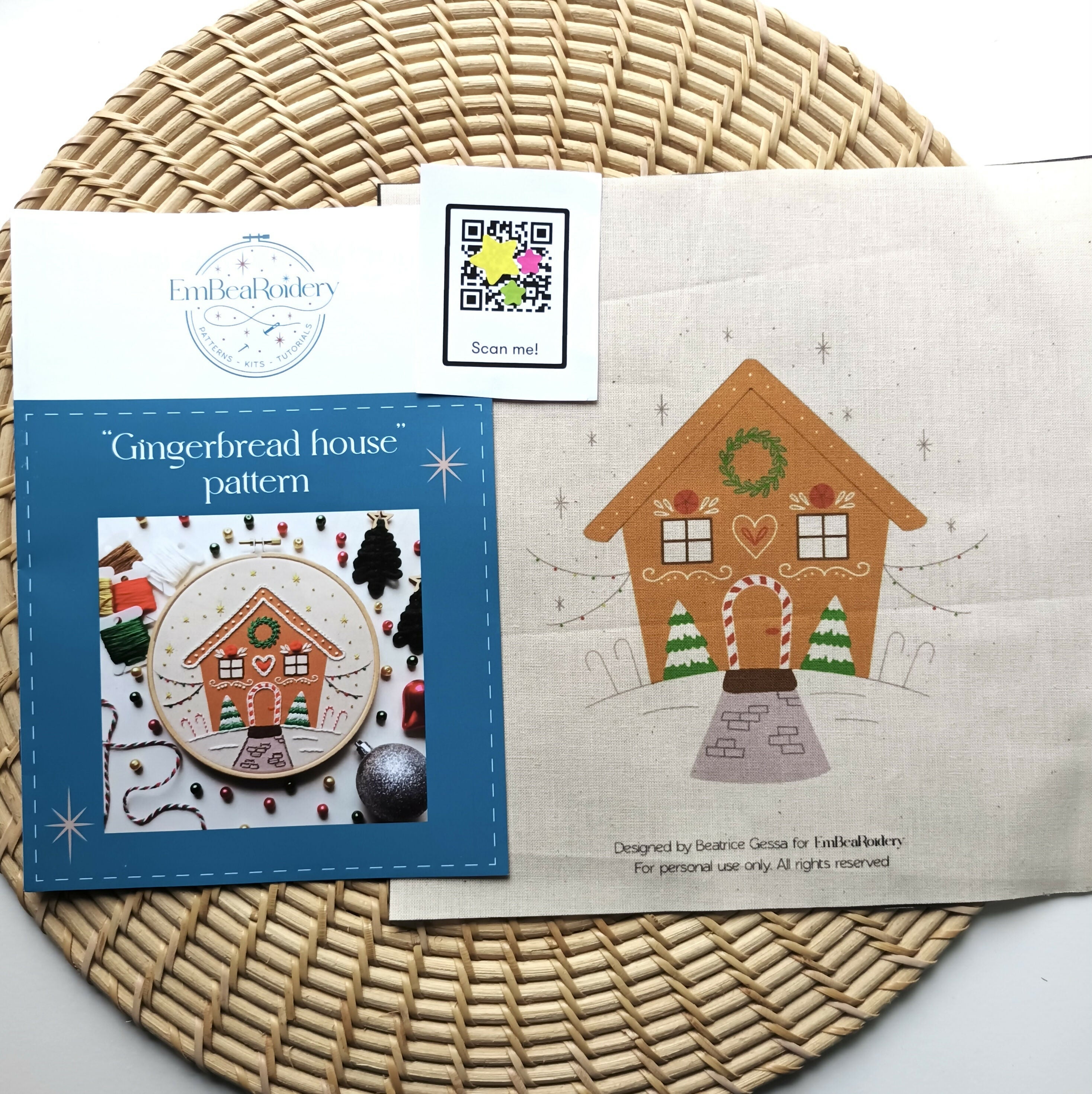 DIY embroidery kit for beginners - Gingerbread house