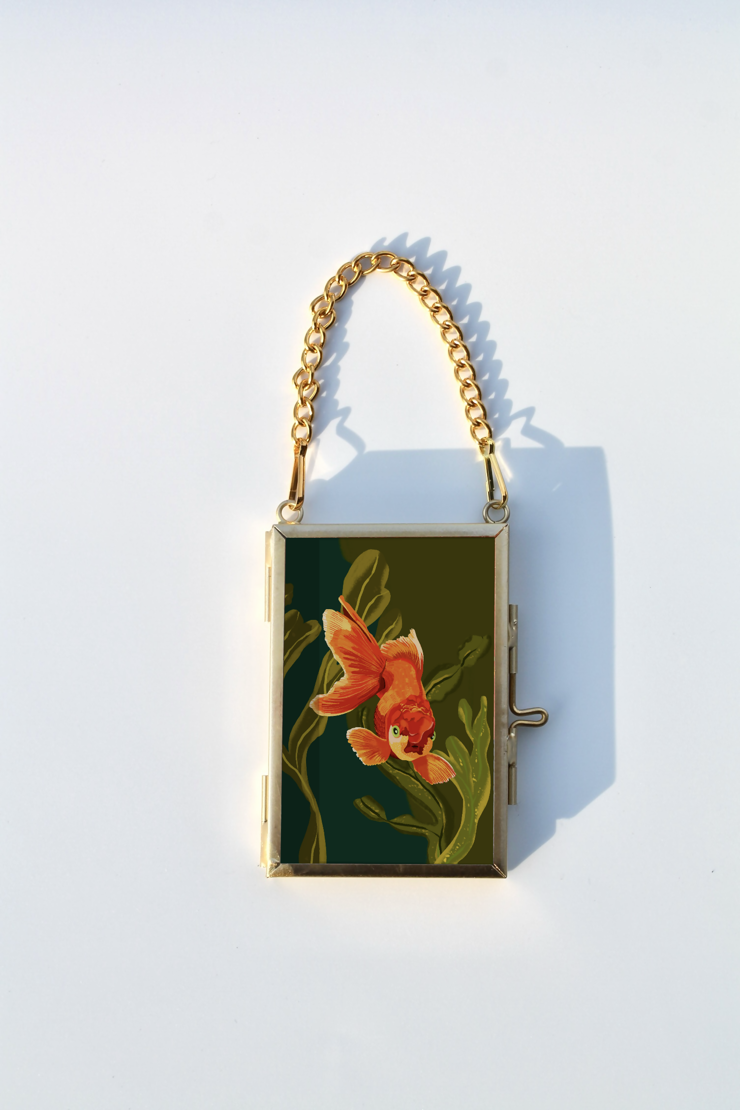 Gold Glass Mini Frames Goldfish Art