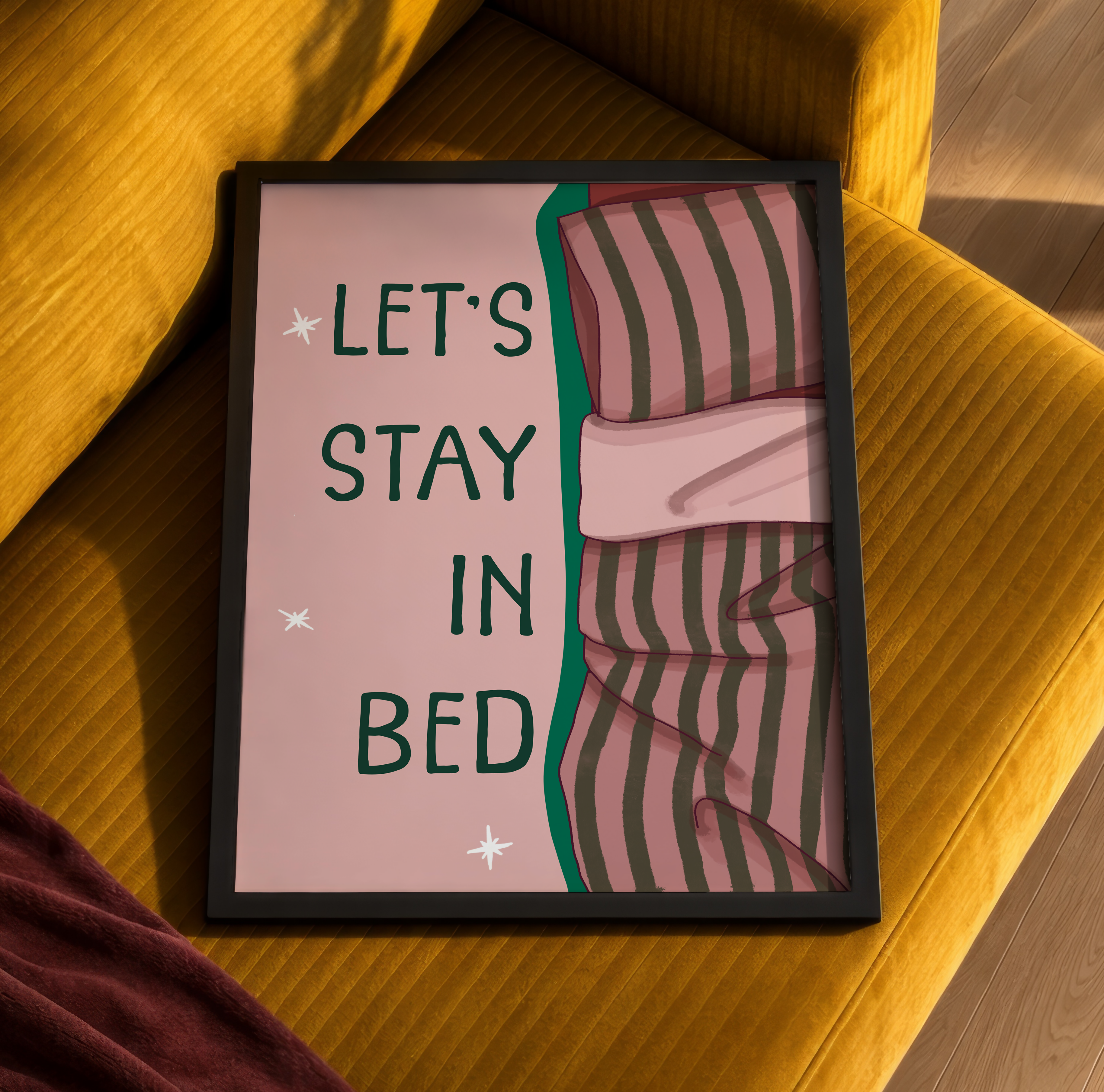 Let's Stay In Bed | Funny Bedroom Wall Art