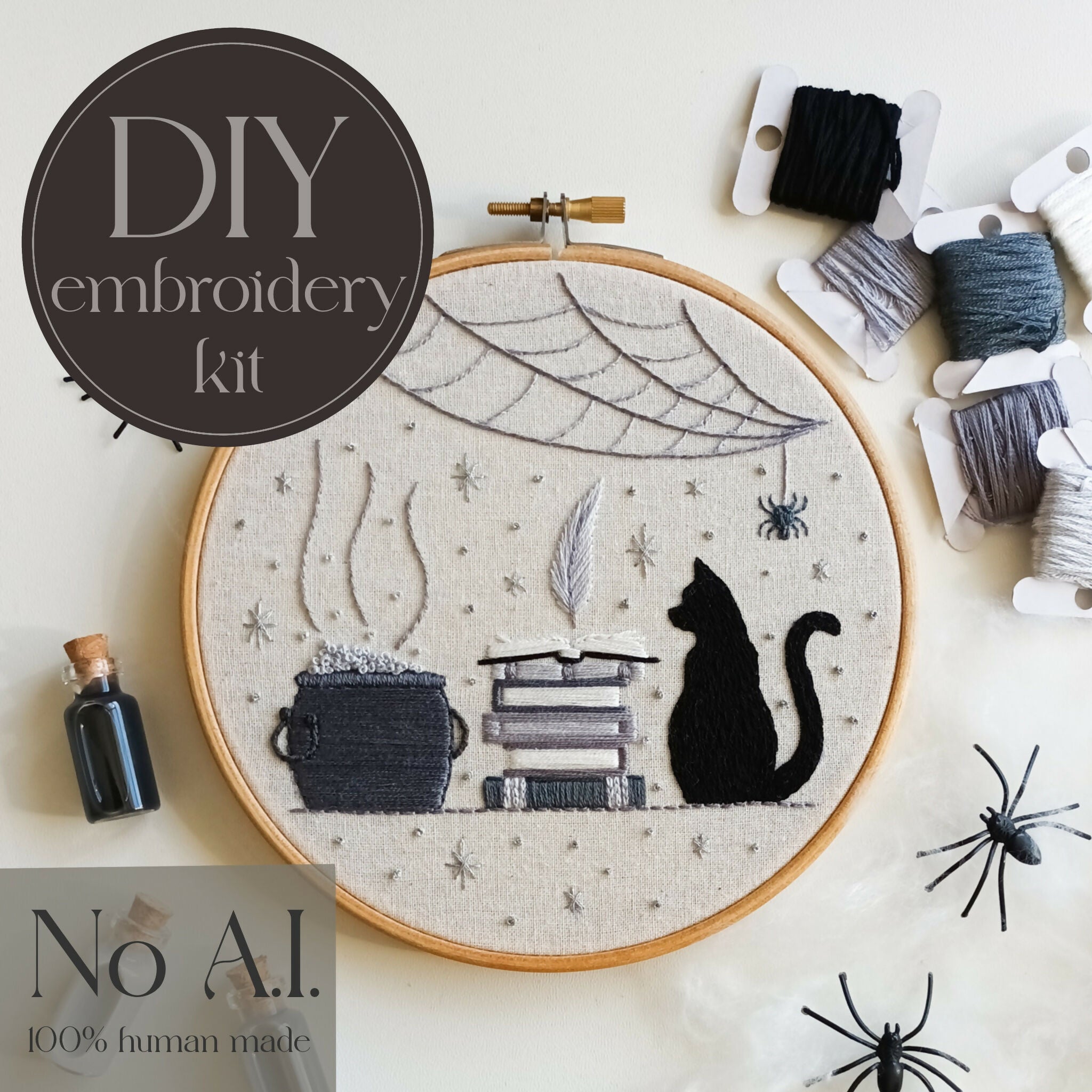 DIY Embroidery Kit For Beginners - Spooky Spells