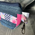 Handcrafted Mini Patchwork Lined Purse Made From Upcycled Jeans With Key Ring/Clip