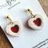 Valentines Day Dangle Earrings / Handmade Polymer Clay Jewellery