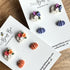 Handmade Autumn Stud Earrings / Set of 2 pairs of Studs / Handmade Polymer Clay Jewellery