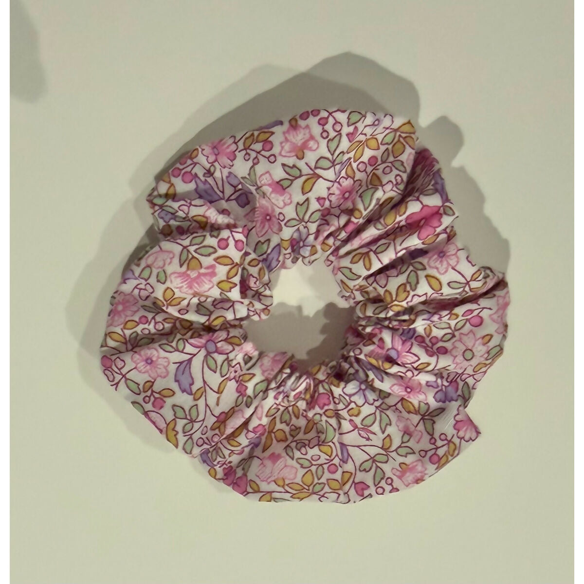 Pink Antique Floral Hair Scrunchie