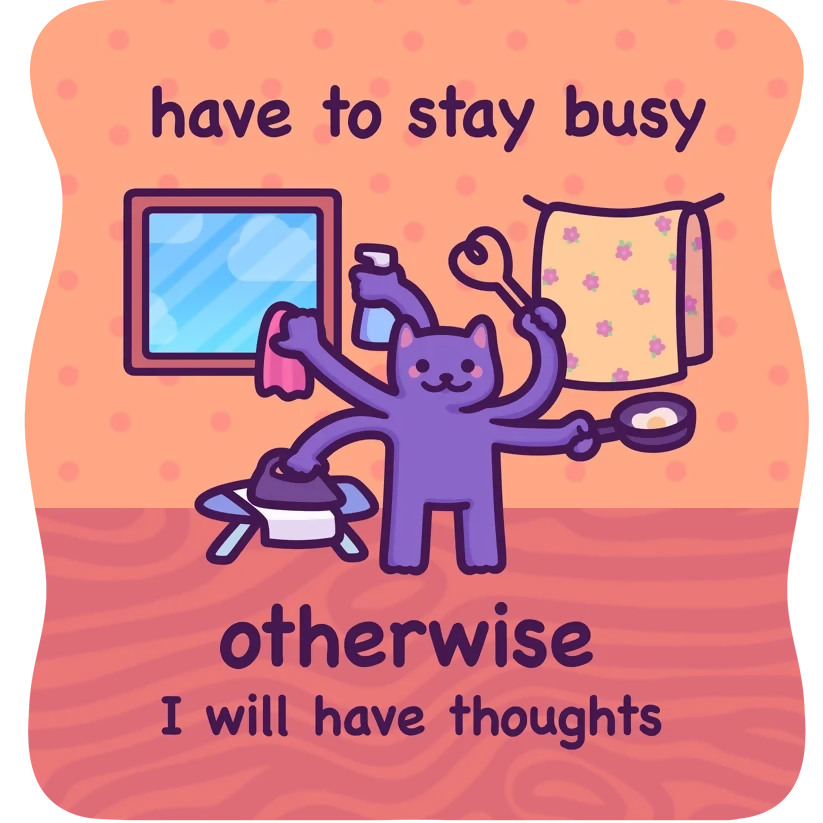 Have to Stay Busy Cat Sticker