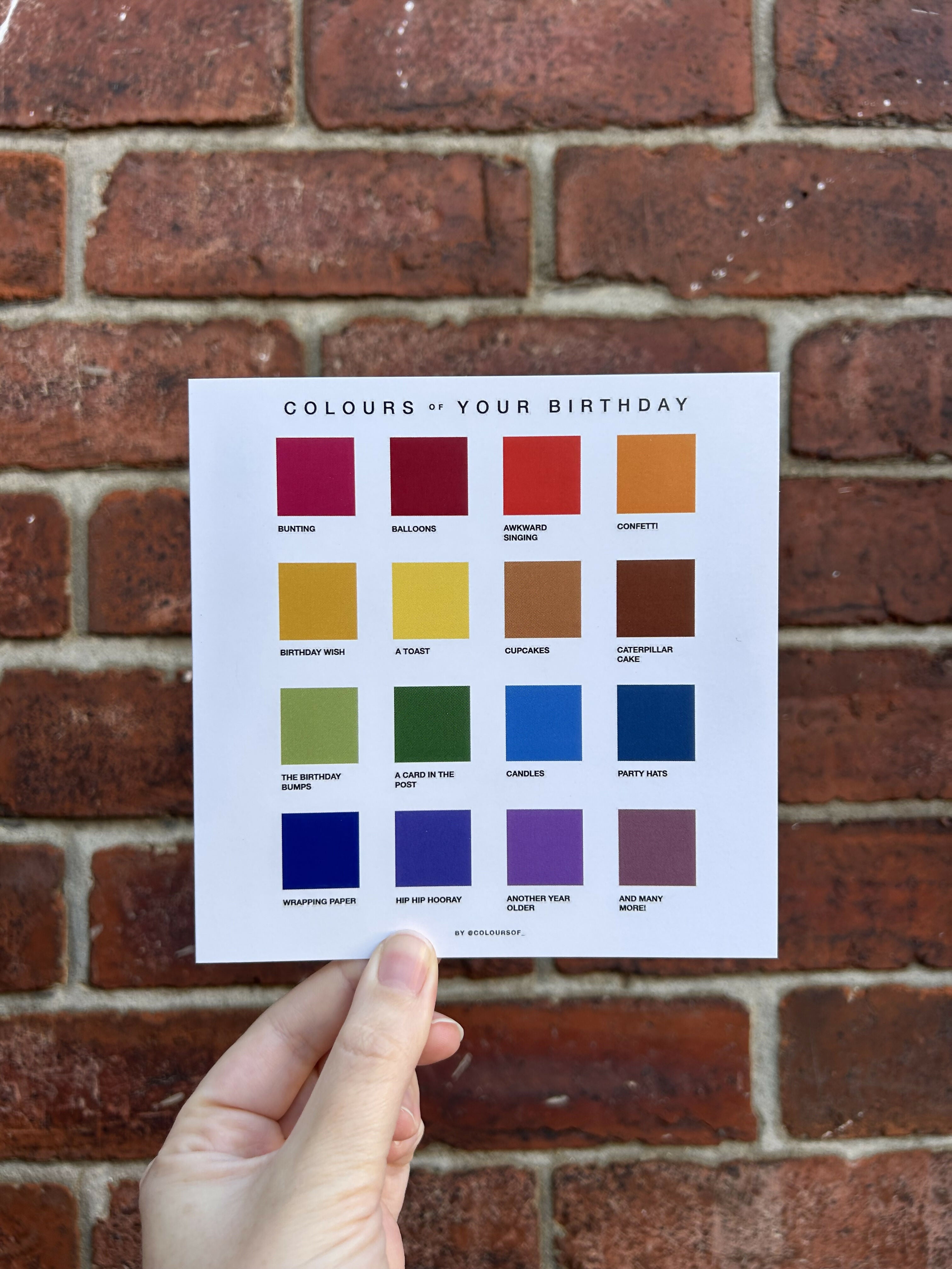 Colours of Birthday - Greetings Card