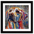 GOLDEN LABRADOR COLOUR SPLASH FRAMED ARTWORK.