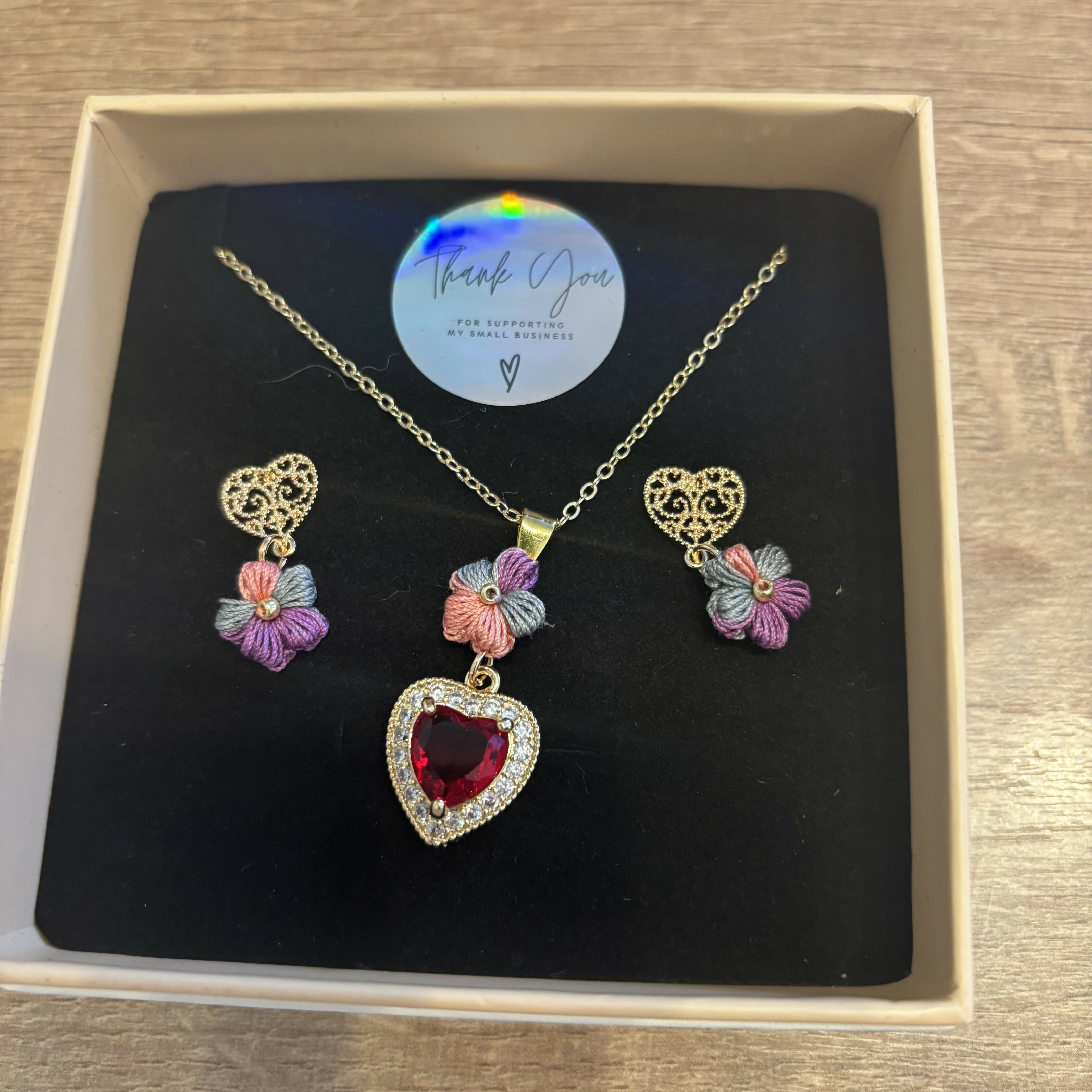 18K Gold Plated Flower Jewellery Set