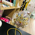 Hand Painted Large Glass Bauble: Gold and Navy