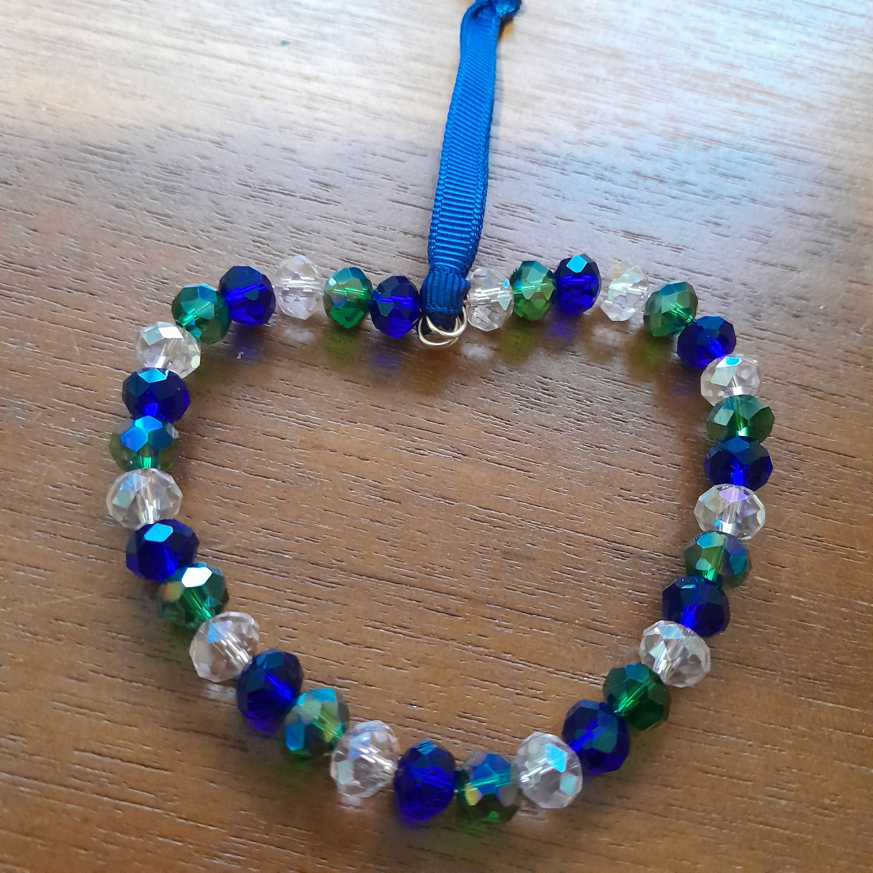 Love Token/Tree Jewellery Pure Copper Wire with Faceted Glass Beads.