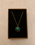 Turquoise Faux Stone & Gold-Plated Circle Pendant Necklace