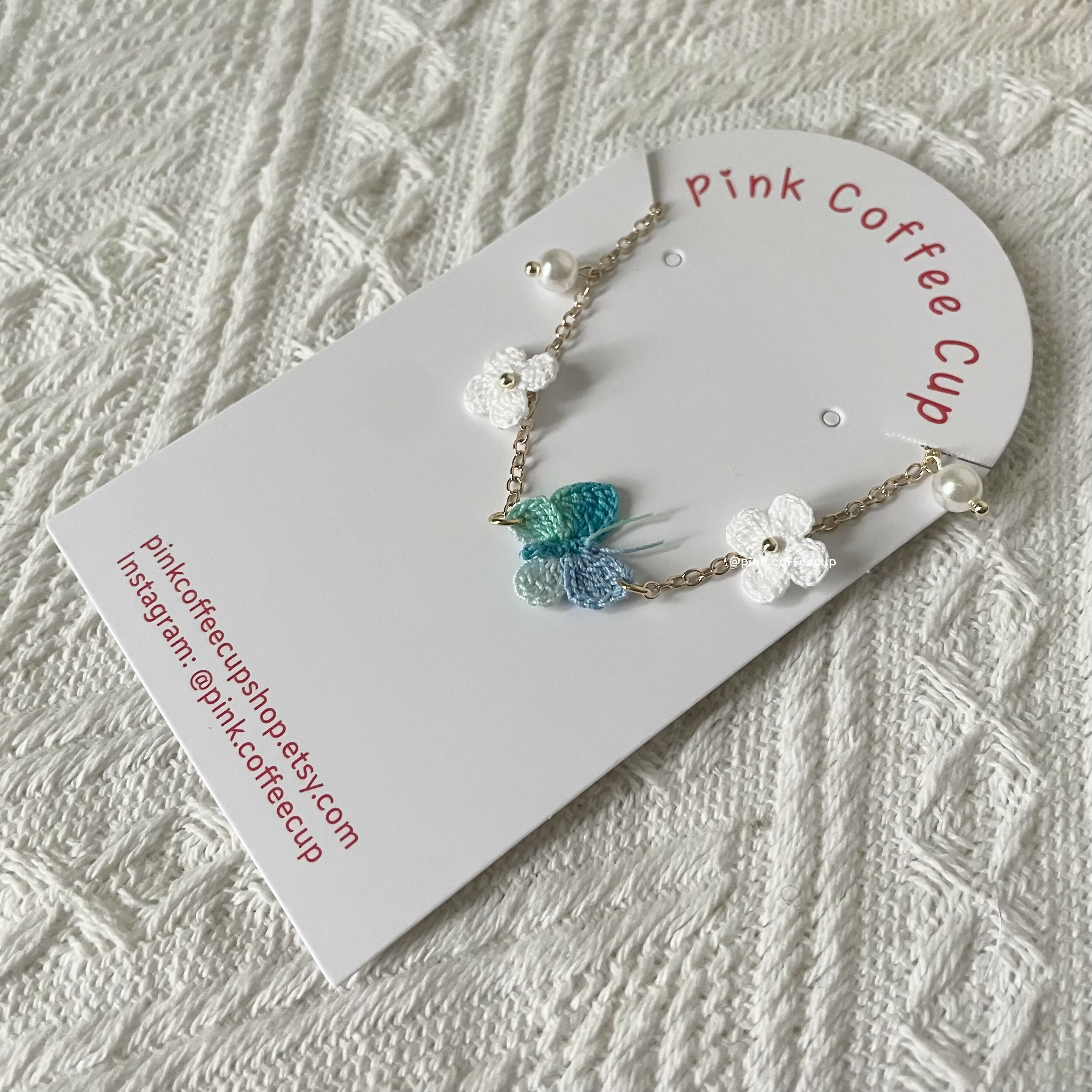 Micro Crochet Butterfly Bracelet