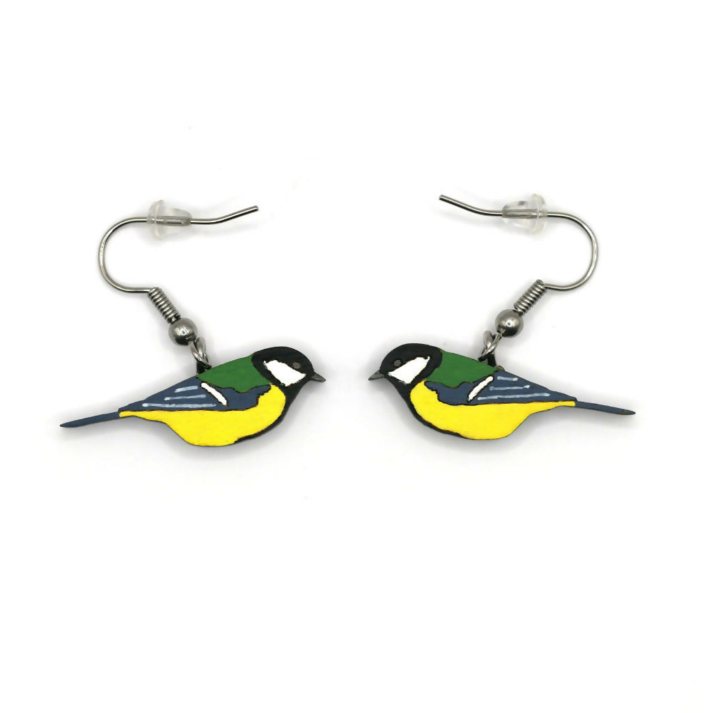 Great Tit Dangle Earrings