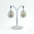 Floral Teardrop Earrings with Rhinestone Detail in Ivory
