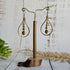 Tiger's Eye Raindrop Earrings; Gold Brass Wire Teardrop Crystal Boho Earrings