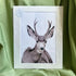 Mule Deer Wall Art | Luxury Velvet Paper Print | Woodland Animal Decor