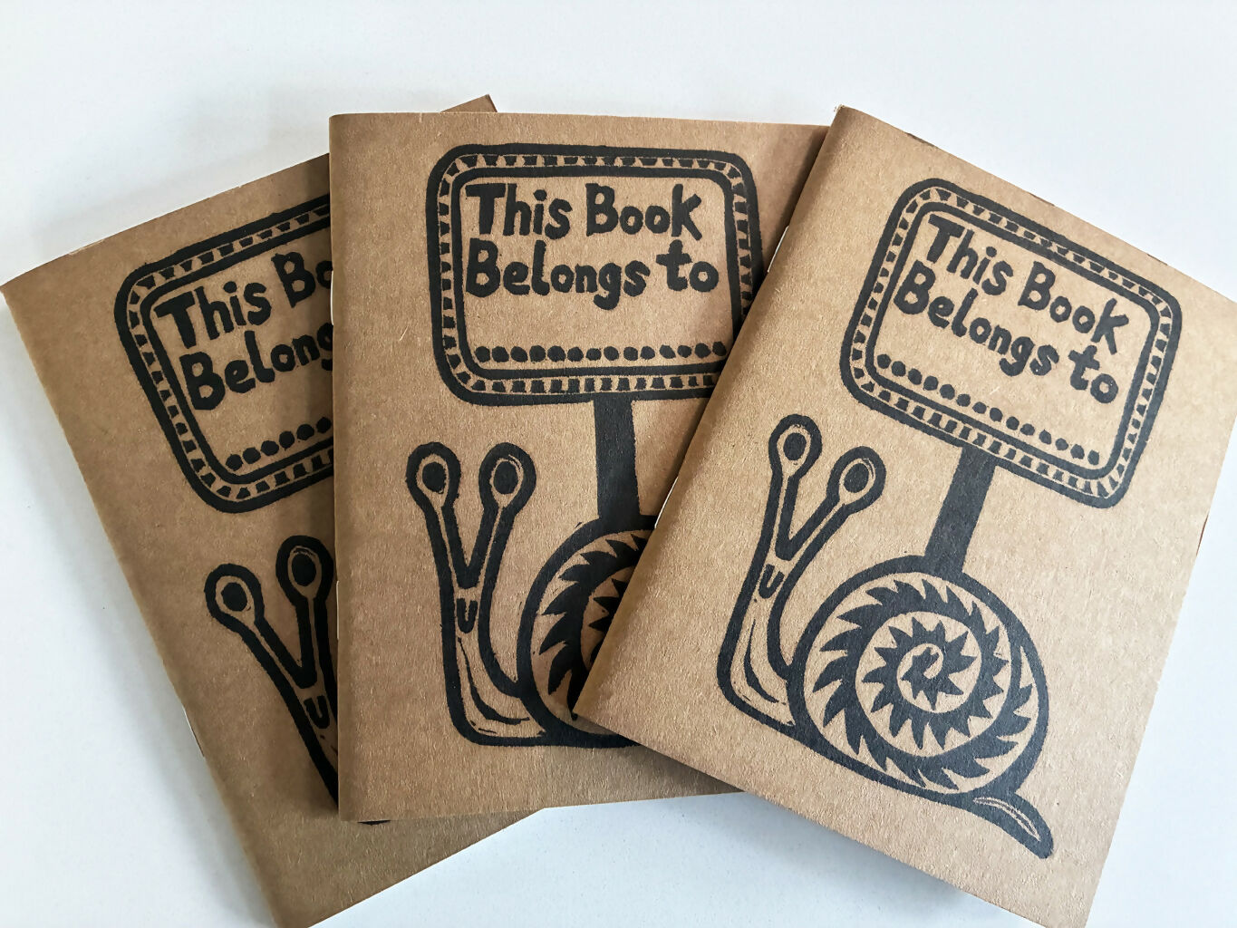 Hand-printed Sketchbook with Snail Design.