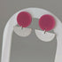 Magenta Geometric Earrings in Gold or Silver
